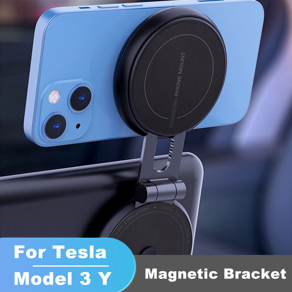 Useful Electronic Gadgets - 隠し磁気自動車電話ホルダーテスラモデル 3 Y モバイルスタンドマグネットサポート携帯電話マウント Magsafe ブラケット