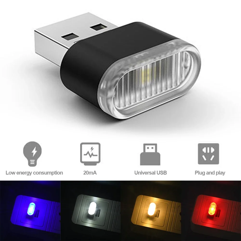 Electronics Gadgets And Accessories - USB 自動カラフルライトカーアクセサリーカーライト自動車内装 LED 雰囲気ライト装飾ランプ緊急照明 PC