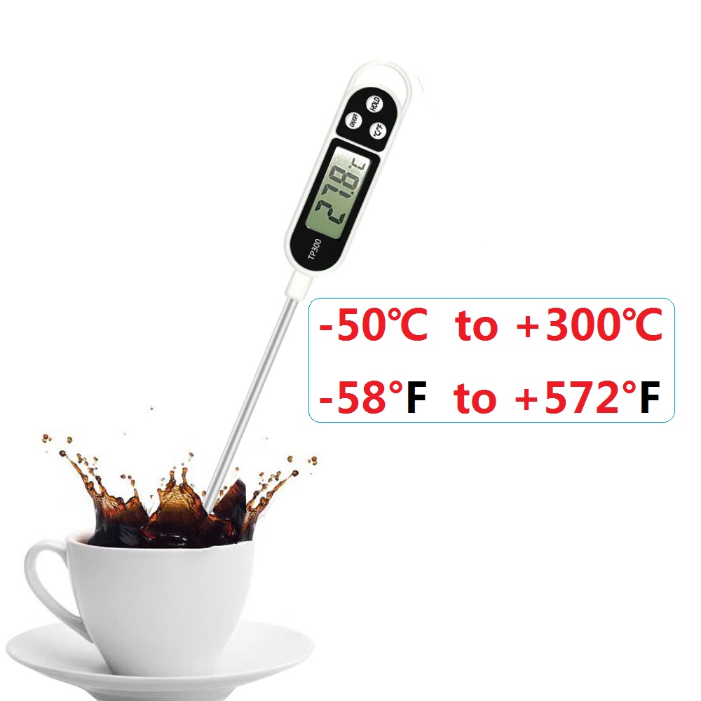 Kitchen Electronics Gadgets - ミルクビールコーヒー温度計 TP300 デジタルキッチン温度計肉調理食品プローブバーベキュー電子オーブンパン焼きツール