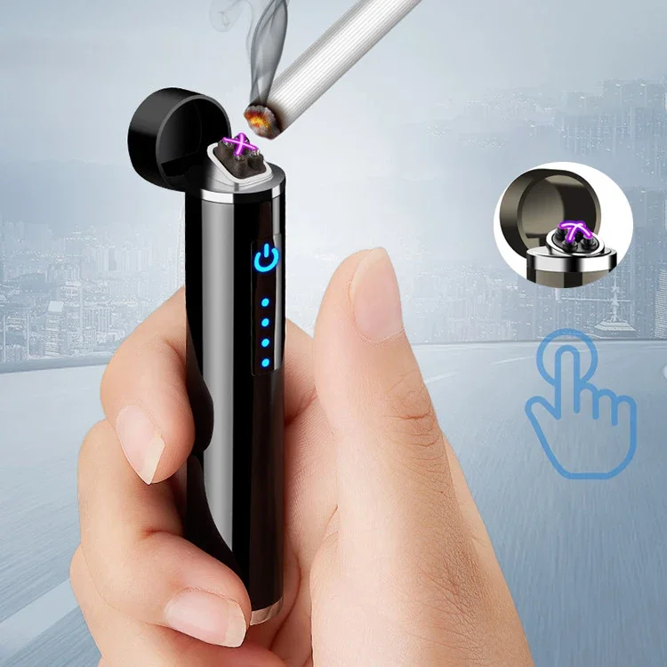 Electronics Gadgets Sale - 2025 ミニタッチ式デュアルアークライター、防風USB充電式、より軽い電気ライター - 男性向けギフト