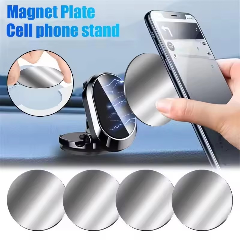 Useful Electronic Gadgets - 50/1 個金属プレートディスク用マグネット自動車電話ホルダーラウンド鉄板ステッカー車磁気電話スタンドマウントアクセサリー