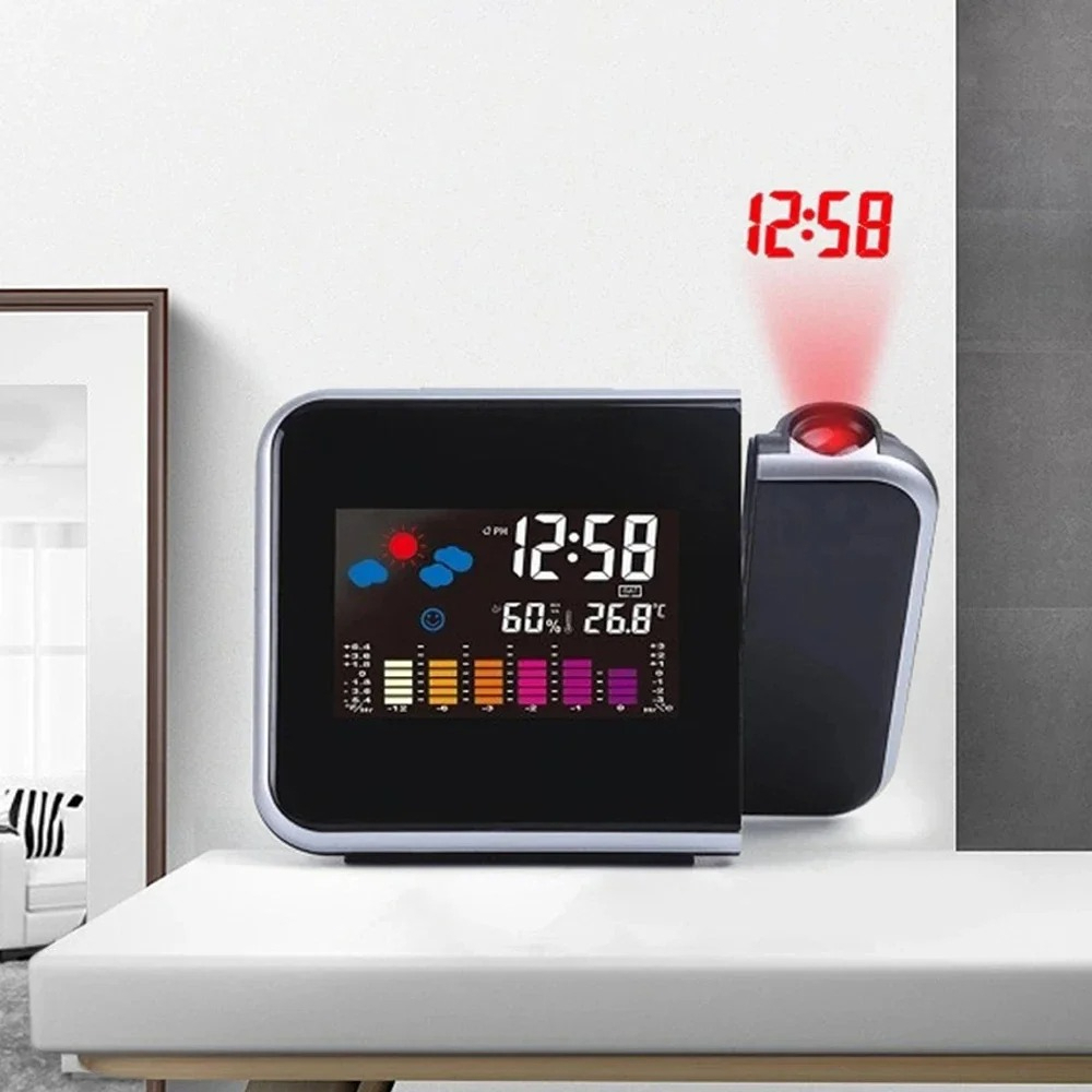 LED回転投影目覚まし時計カラースクリーンデジタルディスプレ - Modern Electronics Gadgets のレビューと価格