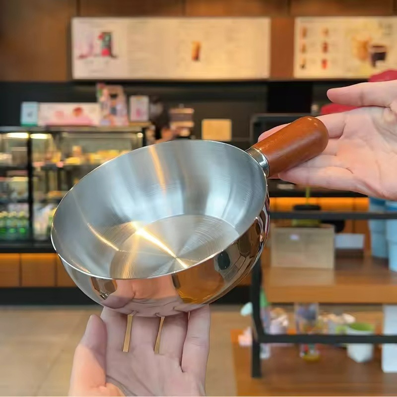 ステンレス製ソースパン ミルクパン くるみ材の木製ハンドル付 - Kitchen Electronics Gadgets のレビューと価格