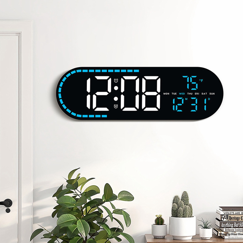 大型デジタル壁掛け時計 温度と日付週表示 電子LEDテーブル - Modern Electronics Gadgets のレビューと価格