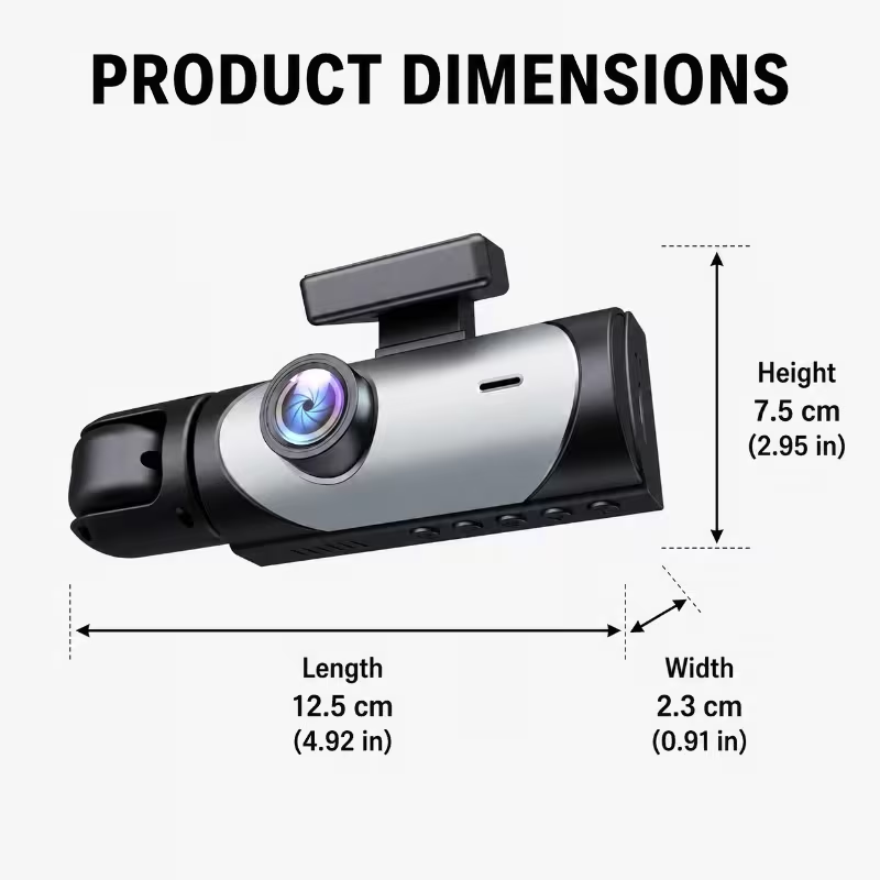 2/3チャンネルHDドライブレコーダー、フロント1080p＋ - Panoramic Dash Cam 360 のレビューと価格