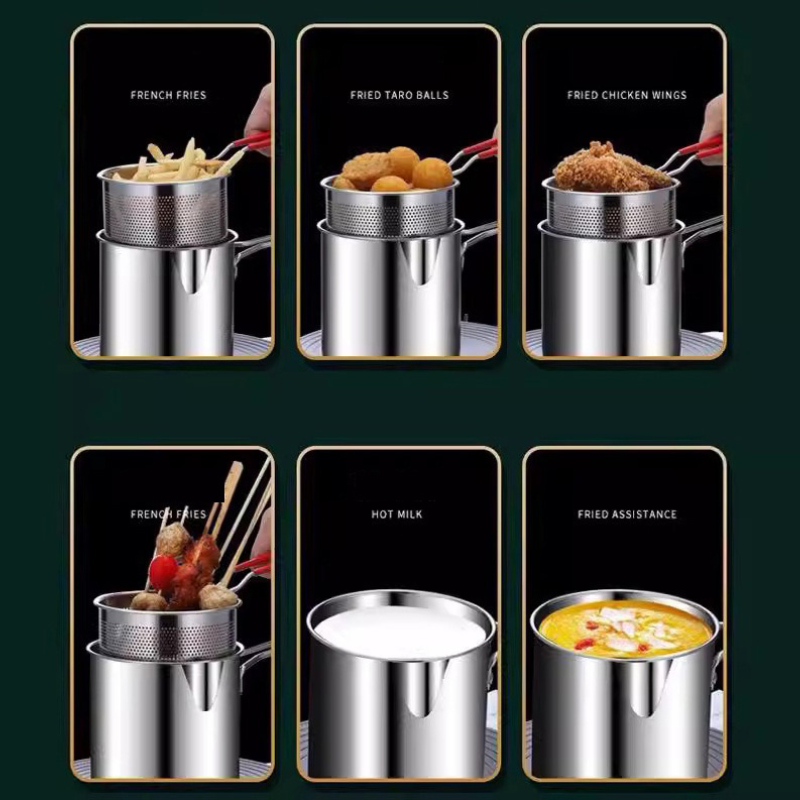 304 ステンレス鋼ディープフライヤーフライバスケット付き多 - Kitchen Electronics Gadgets のレビューと価格