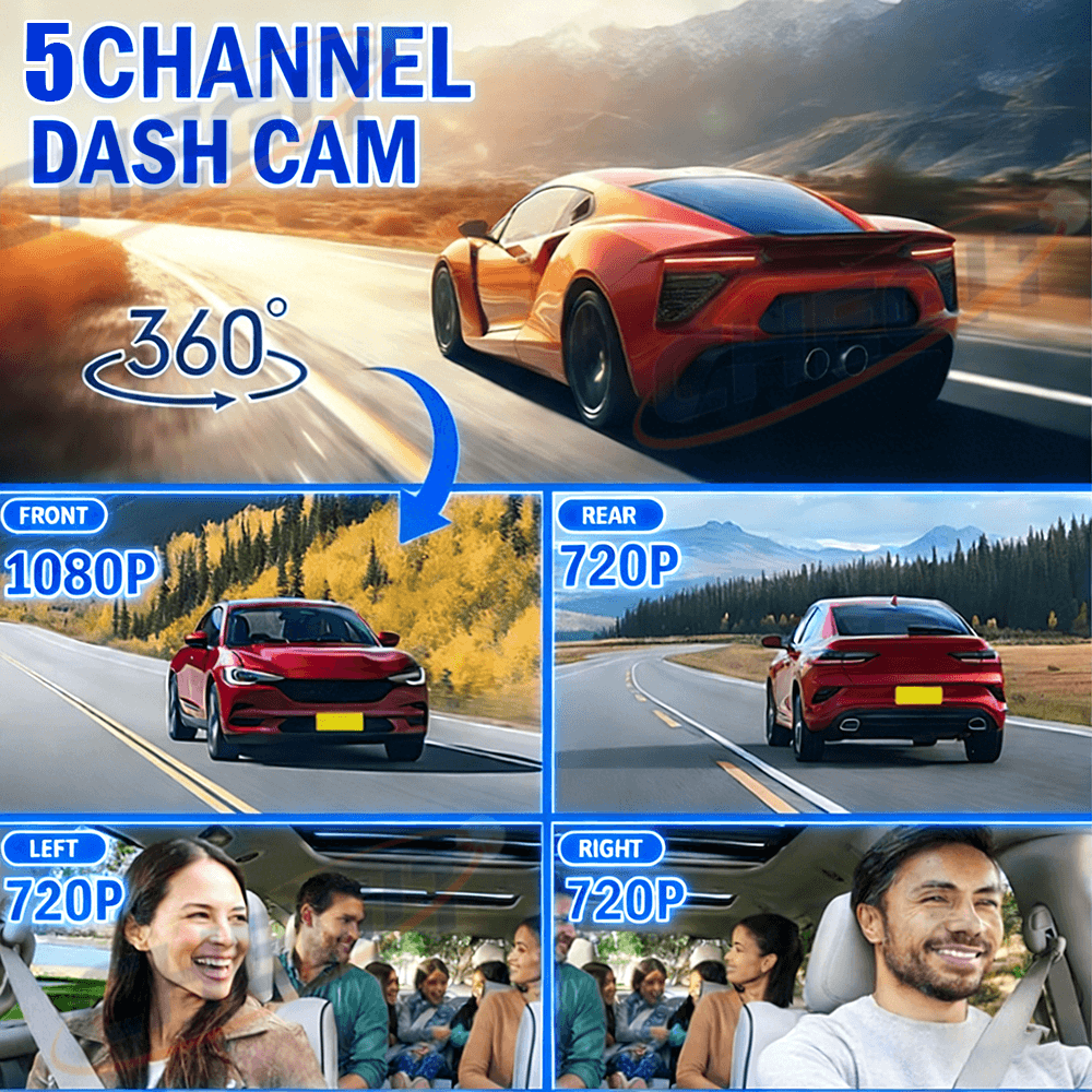 2026年新型 3/5カメラ搭載 車載DVR 1080Pビデ - Panoramic Dash Cam 360 のレビューと価格