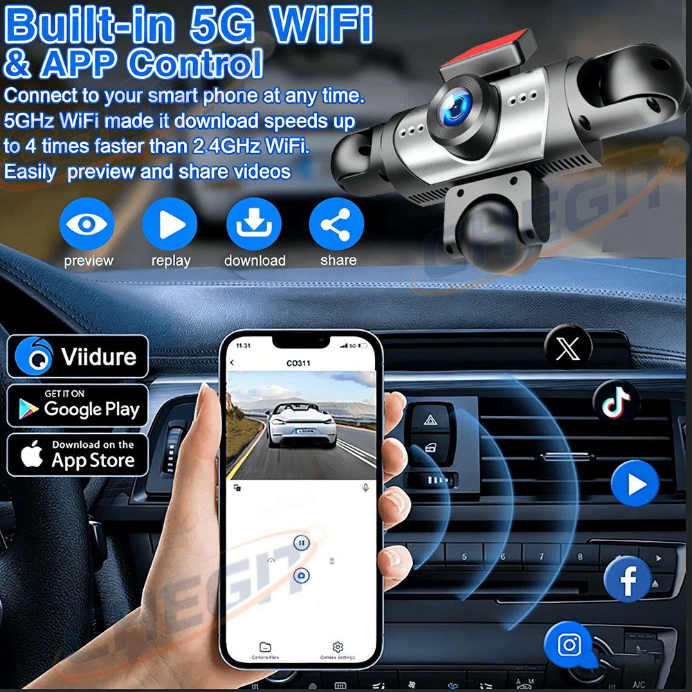 2026年新型 3/5カメラ搭載 車載DVR 1080Pビデ - Panoramic Dash Cam 360 のレビューと価格
