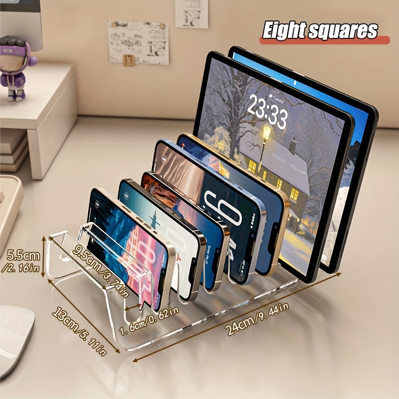 6/8セルアクリル製マルチデバイス収納ラック、デスクトップ用 - Modern Electronics Gadgets のレビューと価格