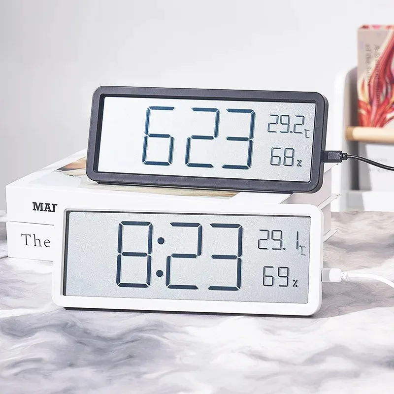 LCD スクリーンデジタル壁時計時間温度湿度時間表示電子時計 - Modern Electronics Gadgets のレビューと価格