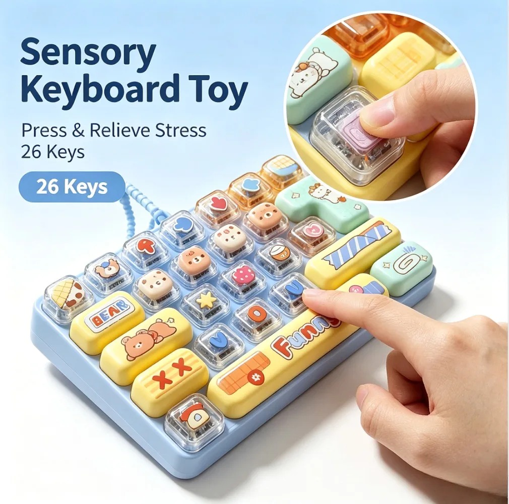 かわいいマカロン26キーフィジェットクリッカーキーチェーン、 - Electronics Gadgets Bag のレビューと価格