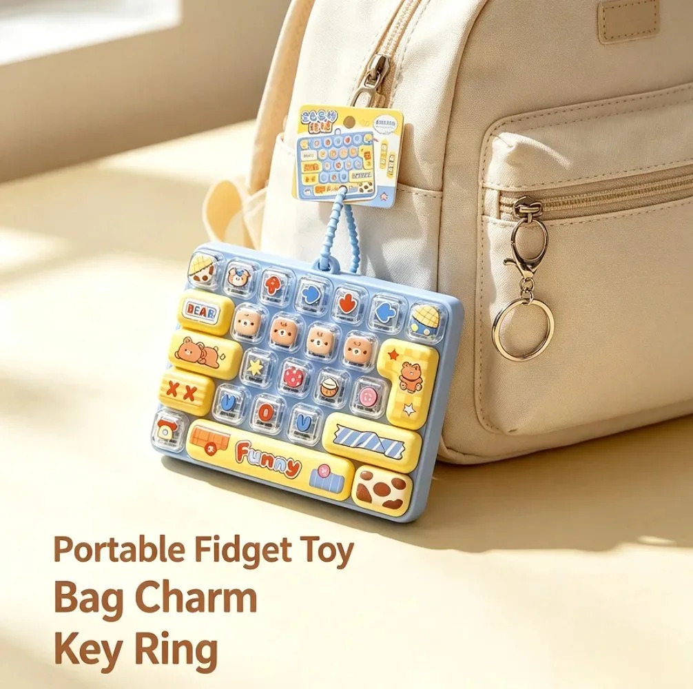 かわいいマカロン26キーフィジェットクリッカーキーチェーン、 - Electronics Gadgets Bag のレビューと価格