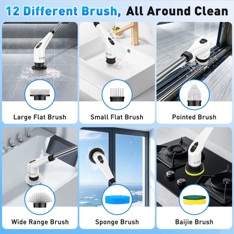 TINSOL 12 in 1 電動クリーニングブラシ、伸縮式 - Kitchen Electronics Gadgets のレビューと価格