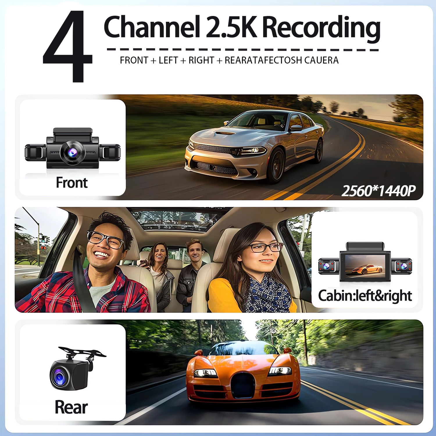 360度4カメラ搭載ドライブレコーダー 車載カメラ DVR  - Panoramic Dash Cam 360 のレビューと価格