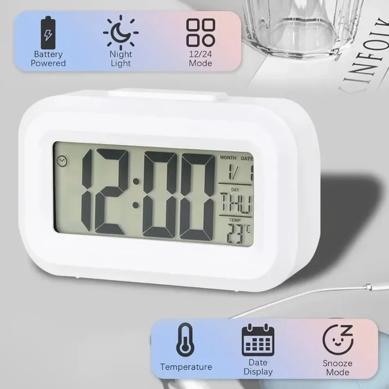 LEDデジタル目覚まし時計 バックライト データ時刻 カレン - Modern Electronics Gadgets のレビューと価格