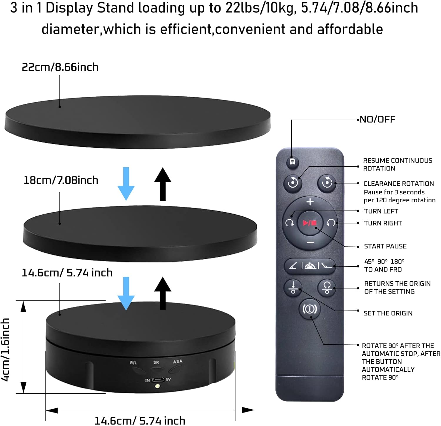 3in1電動回転ディスプレイスタンド、5.74/7.08/8 - Modern Electronics Gadgets のレビューと価格