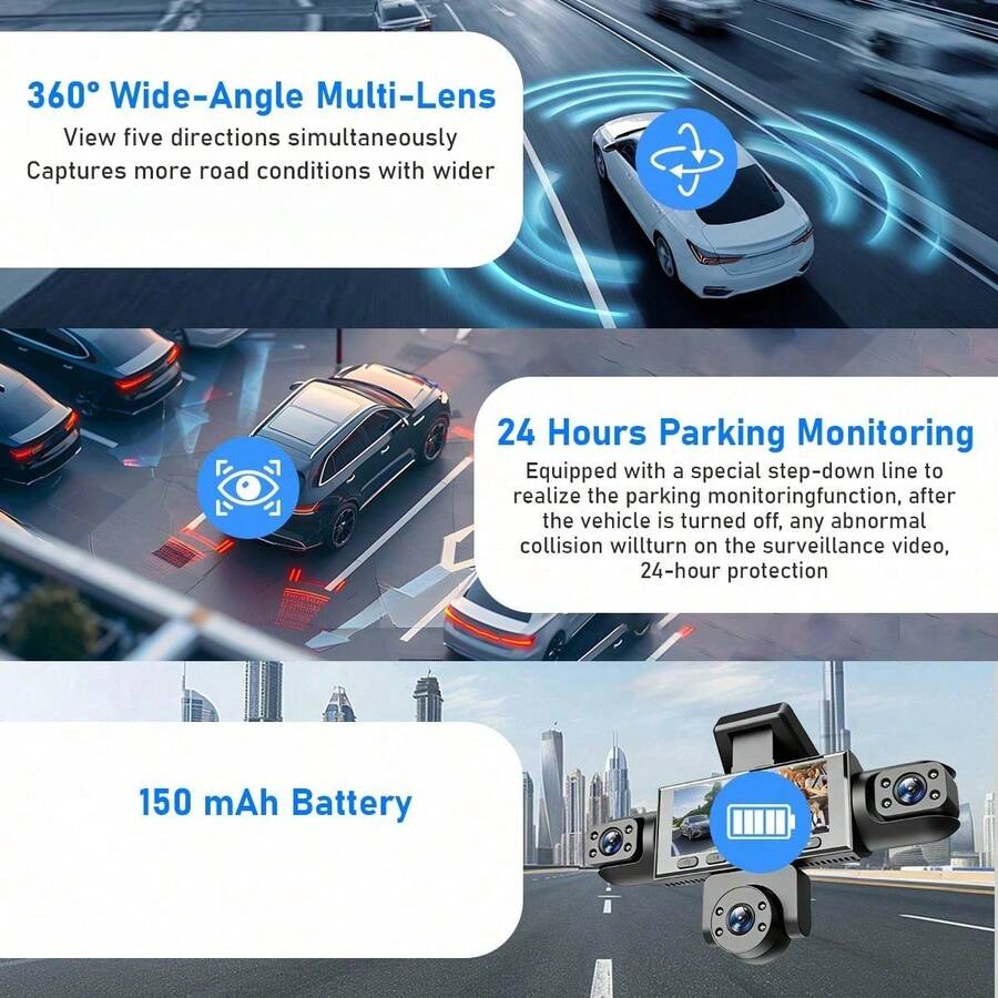 スカイワース シダキーエ 360 °   パノラマ5方向10 - Panoramic Dash Cam 360 のレビューと価格