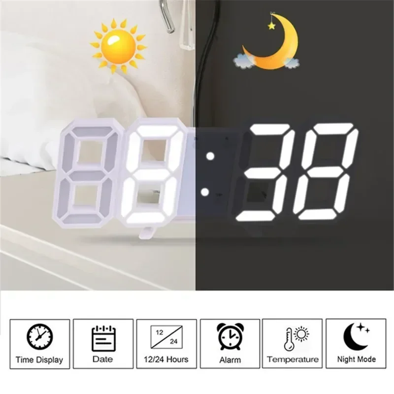 電子デジタル壁掛け時計,モダンなLEDアラーム,室内装飾,オ - Modern Electronics Gadgets のレビューと価格