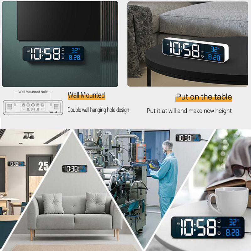 LED デジタル目覚まし時計 壁掛け/卓上電子時計 温度スヌ - Modern Electronics Gadgets のレビューと価格
