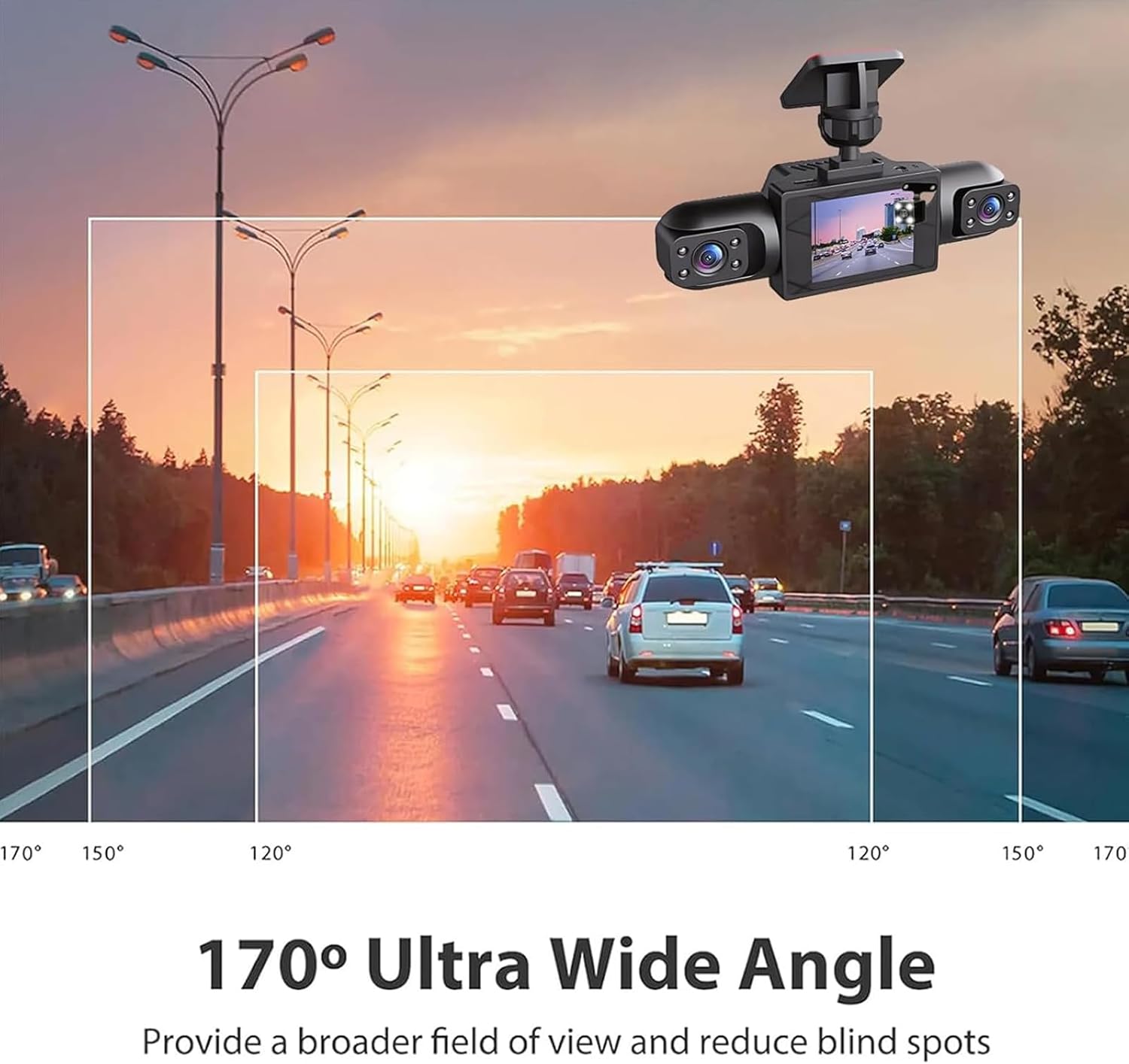 全方位360度1080Pパノラマドライブレコーダー2インチ4 - Panoramic Dash Cam 360 のレビューと価格