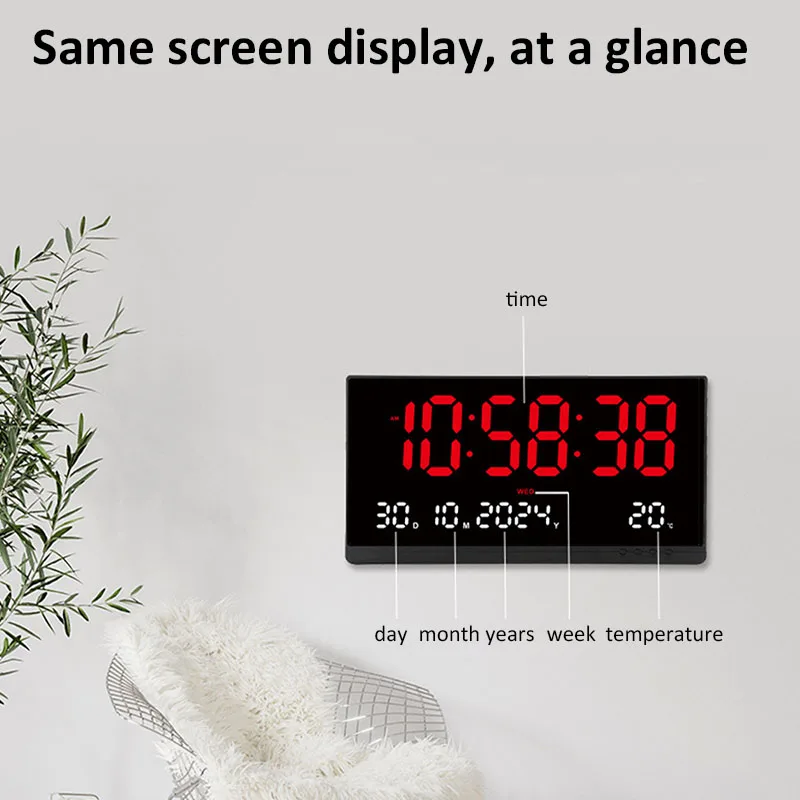 21インチ大型デジタル壁掛け時計 日付カレンダー 12/24 - Modern Electronics Gadgets のレビューと価格