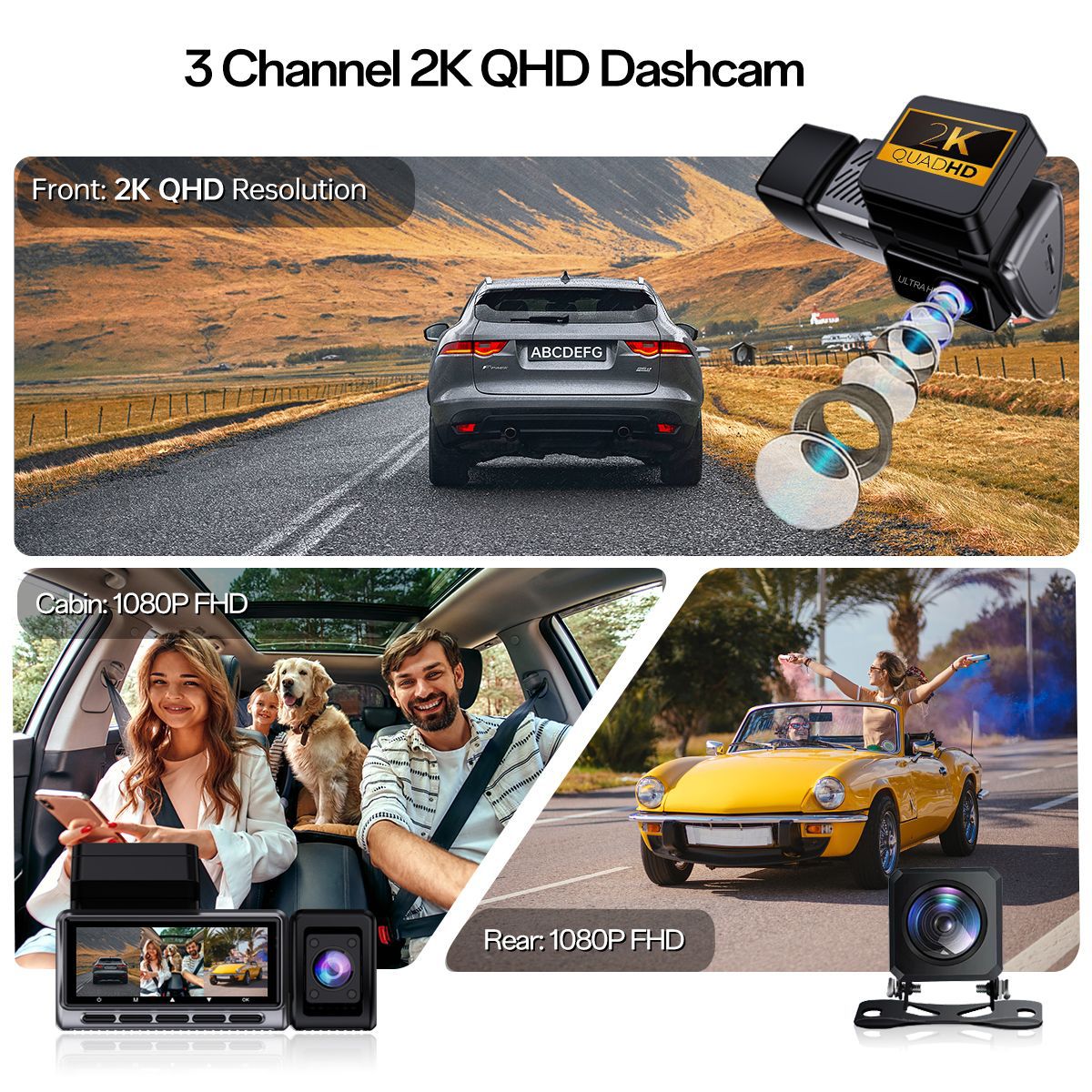 新型クロスボーダー対応トリプル録画2K駐車監視360度パノラ - Panoramic Dash Cam 360 のレビューと価格