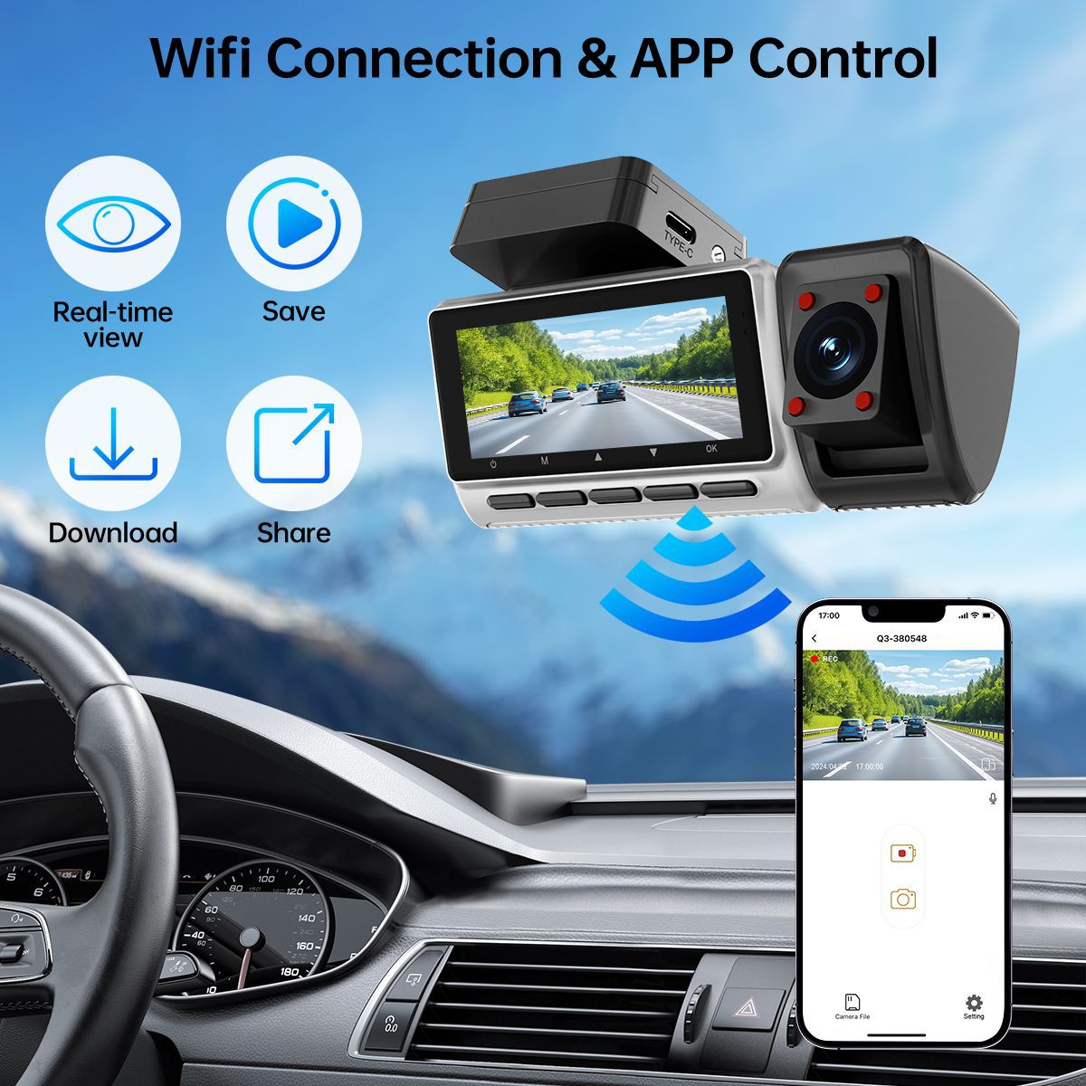 新型クロスボーダー対応トリプル録画2K駐車監視360度パノラ - Panoramic Dash Cam 360 のレビューと価格