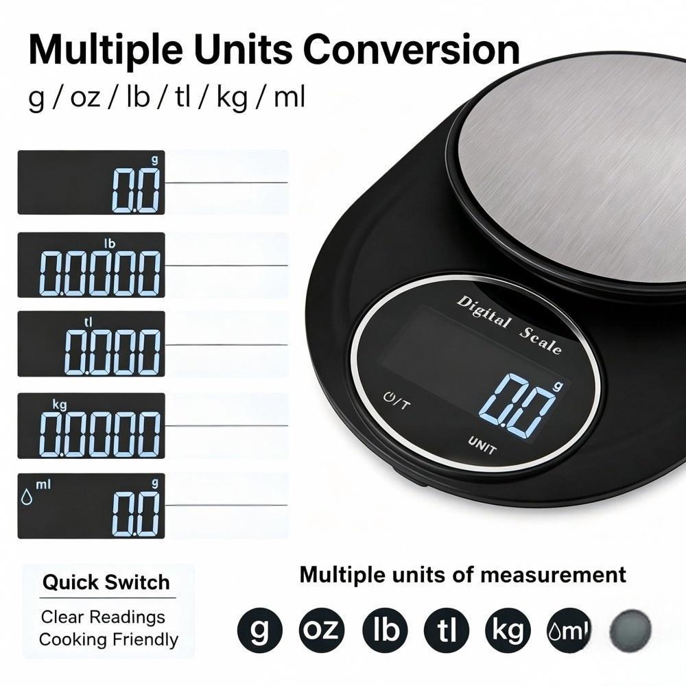 2KG 0.1g ミニポータブルデジタルキッチンスケール、丸 - Electronics & Gadgets Icon のレビューと価格