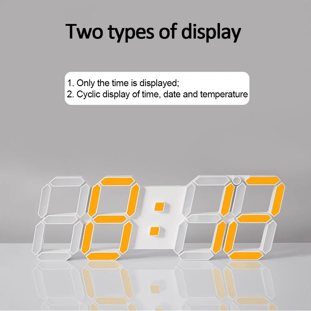 15 インチデジタル LED 大型壁掛け時計 3D ディスプ - Modern Electronics Gadgets のレビューと価格